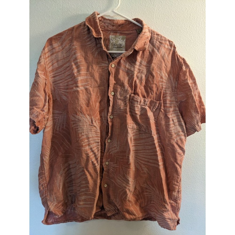 Tasso Elba Island Pink Hawaiian Shirt XL Men's
